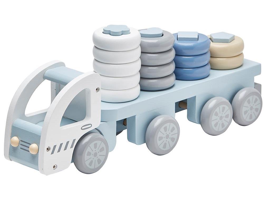 Lastwagen Steckspiel Blau/Weiß, Kids Concept