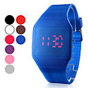 Men's Watch Red LED Digital Square Rubber Band