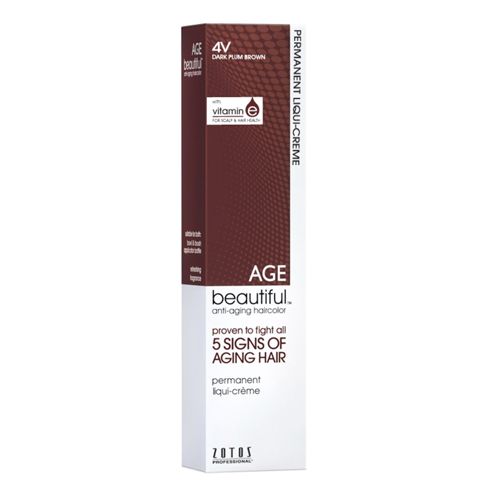 agebeautiful permanent hair colour - 4v dark plum brown 60ml