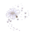 Blanc Style Perle Fleur cheveux clip brins pour animaux domestiques