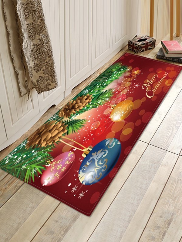 Christmas Tree Balls Pattern Anti-skid Area Rug