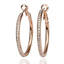 Fashion Hyperbole Electroplating Ms 18K Rose Gold Diamond Stud Earrings