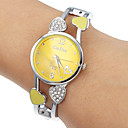 Women's Yellow Round Dial Quartz Analog Bracelet Watch