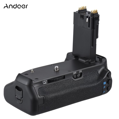 Andoer BG-1T Vertical Battery Grip Holder for Canon EOS 70D/80D DSLR Camera Compatible with 2 * LP-E6 Battery