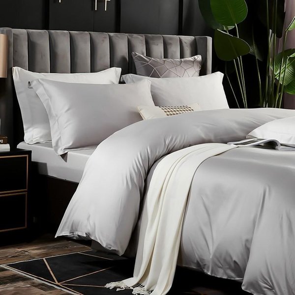 Bedding Sets Solid Color Egyptian Cotton Duvet Cover With Zipper Set Long Staple Silky Soft Pima Quality Bed Linen Pillow Shams