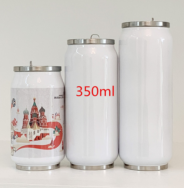 Sublimation 12oz Cola can water bottle double walled stainless steel tumbler insulated vacuum with lid blank best for DIY