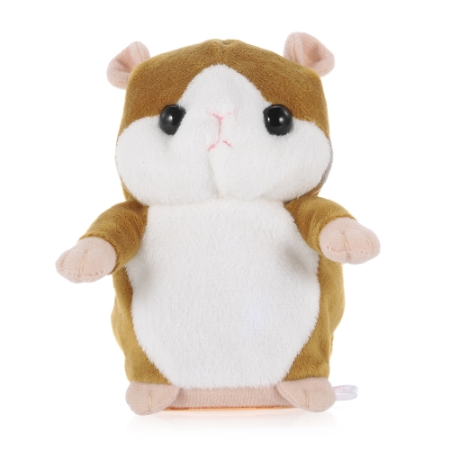 Talking Hamster Repeats What You Say Cute Plush Electronic Mimicry Hamster Interactive Stuffed Toy Gift for Kids Birthday and Party-Yellow