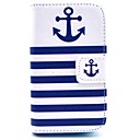 Striped Anchor Pattern PU Leather Cover Case with Stand for Samsung Galaxy Fame S6810