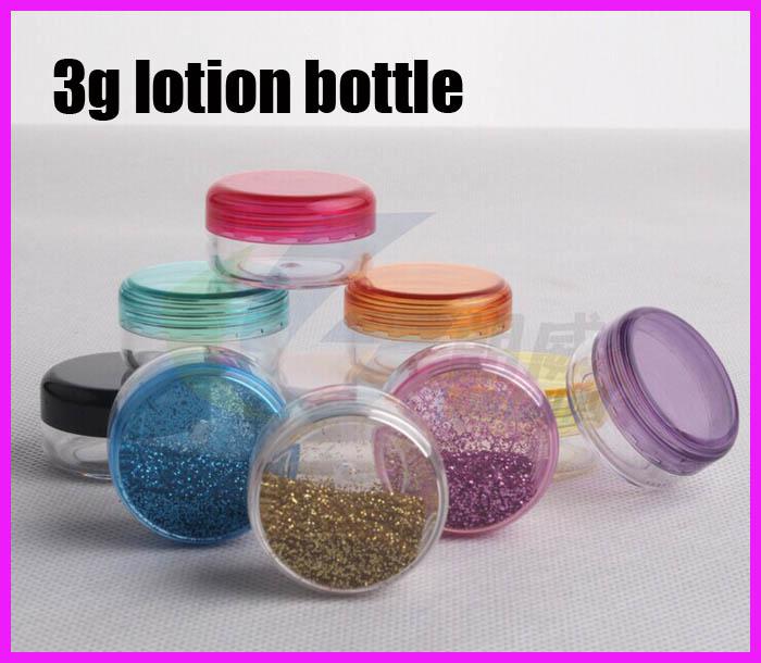 3g ps Plastic jar cream bottle gift box 3g PS Clear empty cream jar lotion container sample plastic bottle