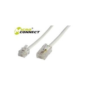 MicroConnect - Telefonleitungskabel - 5 m - weiß