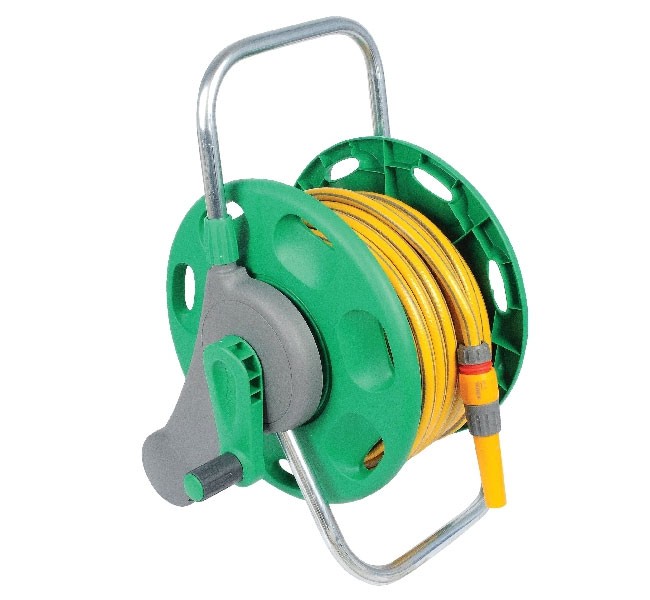 Hozelock 2 in 1 Assembled Reel+25m M/P+ fittings/nozzle