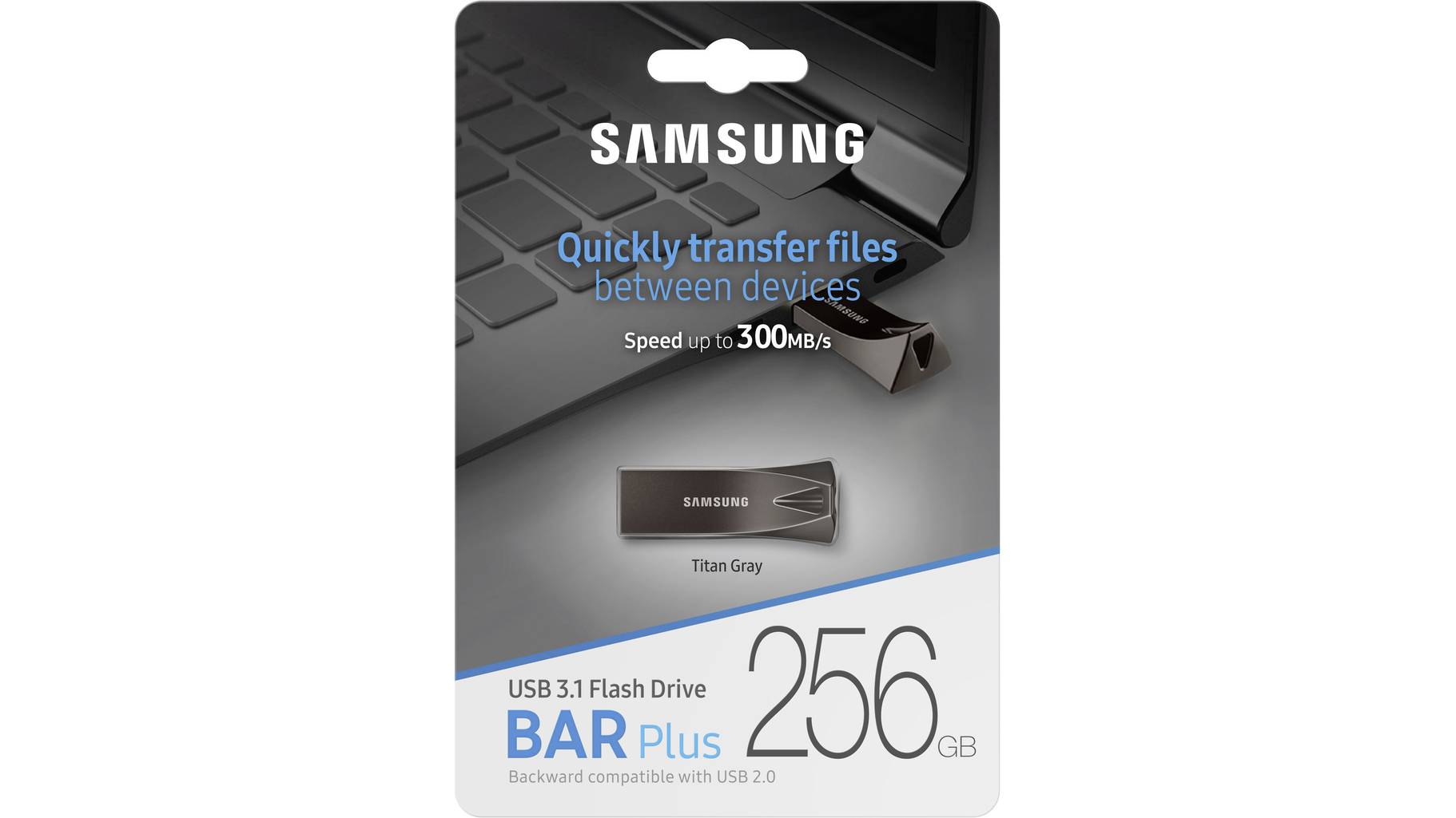Samsung BAR Plus MUF-256BE4 - USB-Flash-Laufwerk - 256GB - USB 3,1 Gen 1 - Titan Gray (MUF-256BE4/EU)
