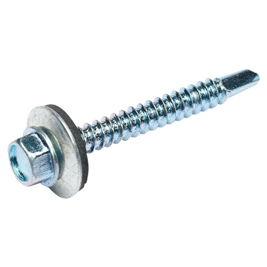 Hex Head Self Drilling Screws with Bonded Washers, BZP 6.3 x 50mm (25 Pack)