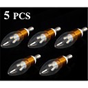 5pcs 7W E14 650-700LM 3000-3500K Warm White Color LED Candle Style Candle Bulb (110V)