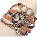 Fashion 6cm Unisex Brown Leather Wrap Bracelet(Brown)(1 Pc)