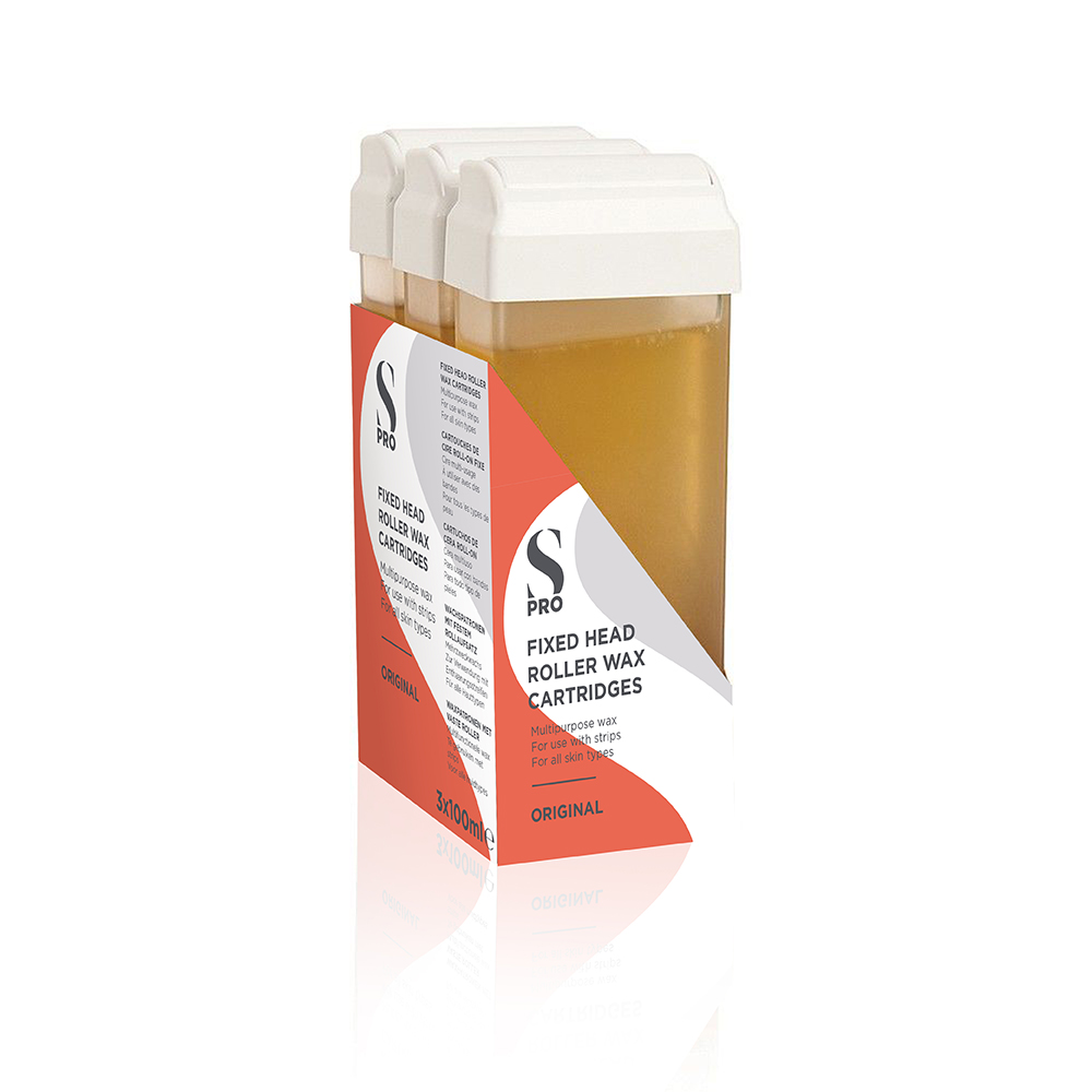s-pro fixed head soft roller wax cartridges, 3x100g