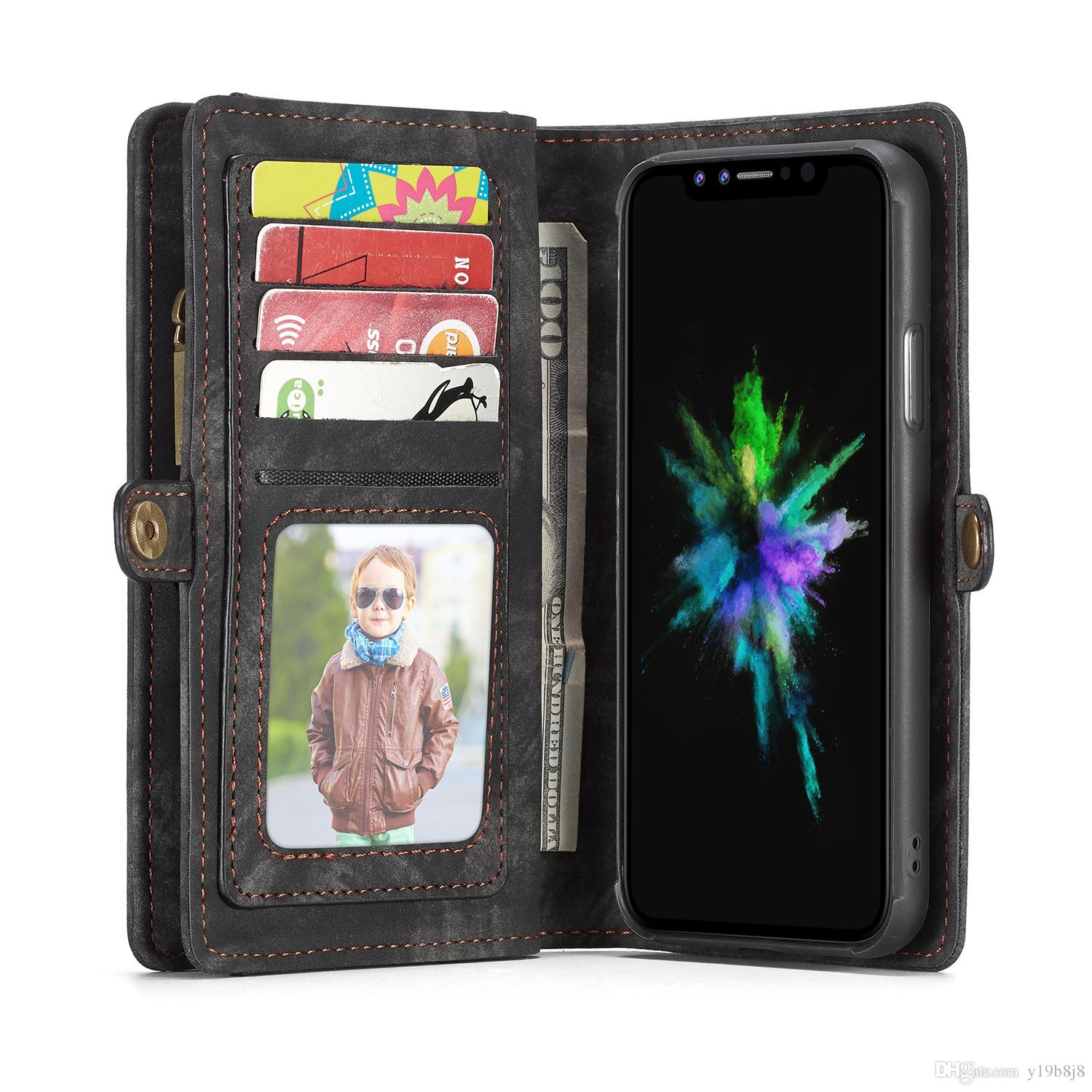 For Samsung S9 S9 Plus S7 S7 edge S8 S8 Plus Note 8 Cover Wallet Phone Bag 2 in 1 Leather Cell Phone Case 008
