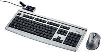 Fujitsu Wireless LX850 - Tastatur-und-Maus-Set - kabellos - RF - Dänemark - Schwarz, Silber - Einzelhandel - für Celsius R550, W370, ESPRIMO C5730, E3510, E5730, P2530, P3510, P5625, P5925, Q5020, Q5030