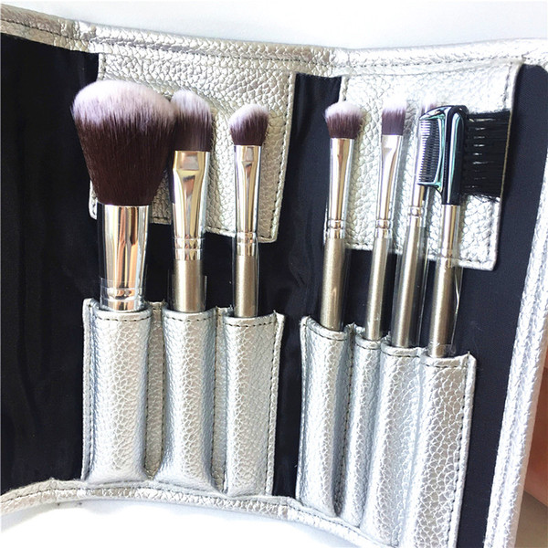 SEP Deluxe Antibacterial Brush Set - 7-Brushes Antibacterial Synthetic Hair Makeup Brush kit Beauty Cosmetics Tools