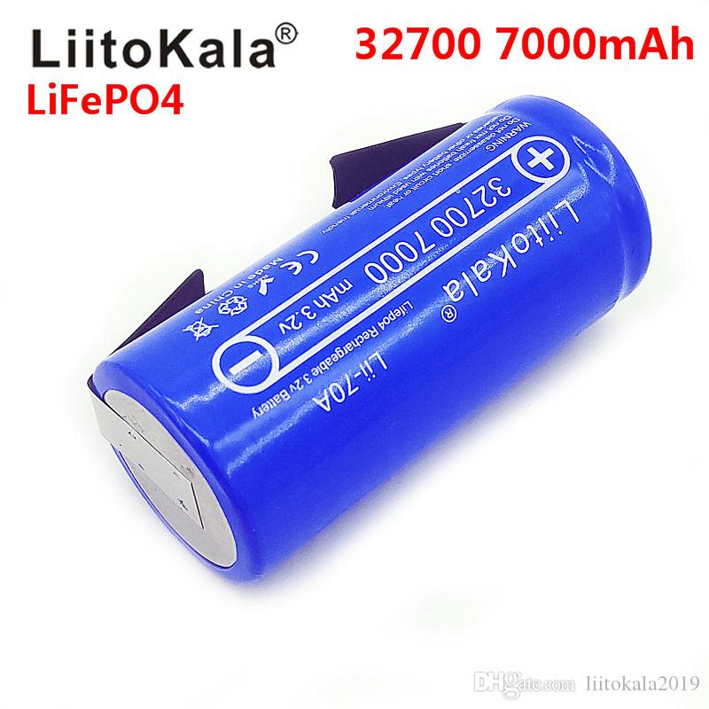 2019 LiitoKala 3.2V 32700 7000mAh 6500mAh LiFePO4 Battery 35A Continuous Discharge Maximum 55A High power battery+Nickel sheets 4.8