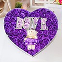 51 Rose Heart Shaped Essential Oil Rose Soap Flower with Letters and Bear