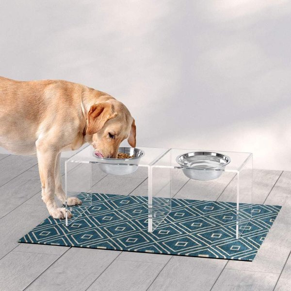 Cat Bowls & Feeders Acrylic Raised Dog Bowl Rack 2 Pieces, Very Suitable For Small And Medium Dogs, Transparent Pet Feeding