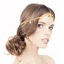 European Simple Tassels With Flash Card Golden Alloy Headbands For Women(1 Pc)