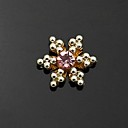 10pcs     Plated Golden Pink Rhinestone Snownflake DIY Accessories Nail Art Decoration