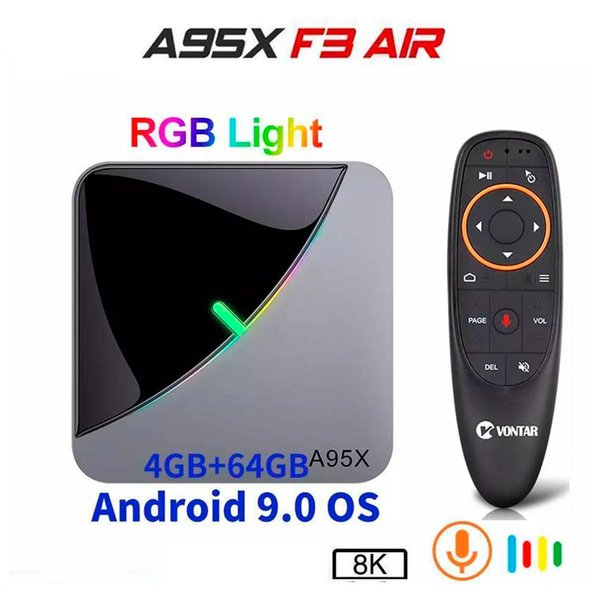 A95X F3 Air 8K Android 9.0 TV Box Amlogic S905X3 4G 32G 64G RGB Light Media Player H96 Max
