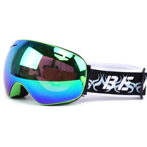 Adult Skiing Snowboarding Skating Goggles UV Protection Anti-fog Wide Spherical PC Lens Anti-slip Strap Helmet Compatible