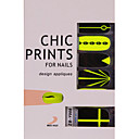 yemannvyou14pcs bonbons jauneamp;nail art noir autocollants décalques environnement enceinte