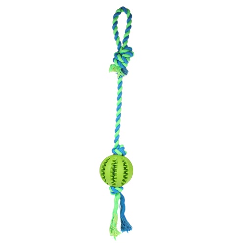 Dog Ball with Rope Small Fetch and Tug Rope Interactive IQ Pet Dog Ball Toy Dog Teeth Cleaning Chew Toy Non-Toxic Safe Dog Entertained Toy Ball Toy for Dogs Cats