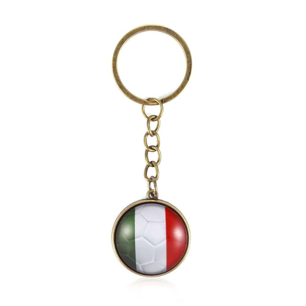 Football National Flag Model Keychain for 2018 FIFA World Cup Patriotic Key Ring Soccer Fans Travel Souvenir Car Accessories