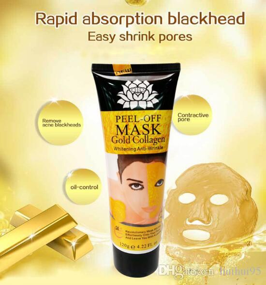 Free ship 120g gold collagen rose milk cucumber dead sea mud lemon peel off - black mask remove blackheads shrink pores clean and relaxed
