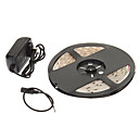 Waterproof 5M 24W 60x3528SMD 900-1200LM 2800-3200K Warm White Light LED Strip Light with 12V 2A Adapter