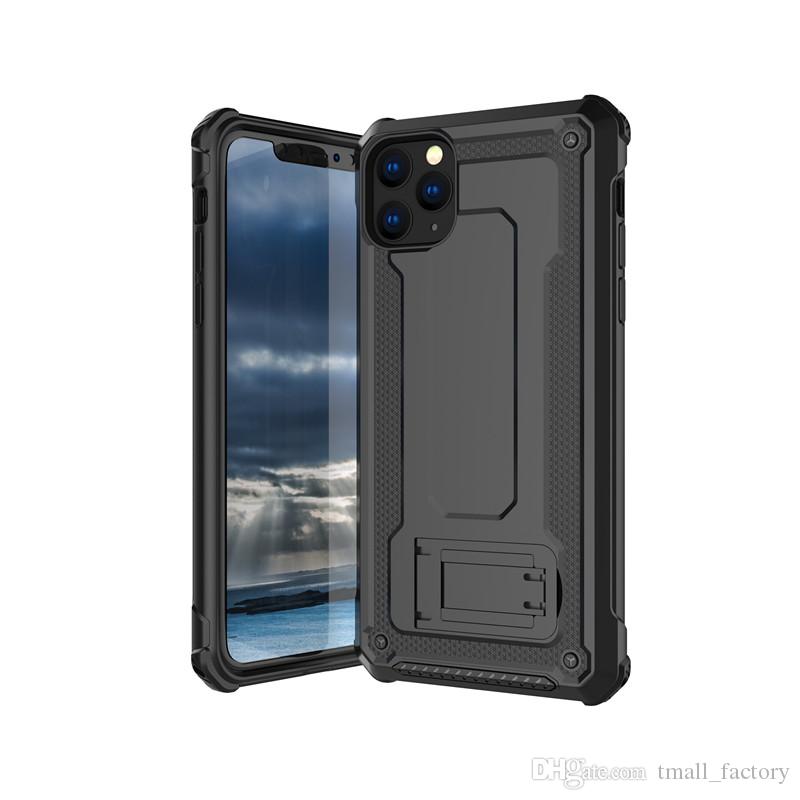 Armor Phone Case Invisible Bracket Cover TPU+PC 2 in 1 Anti-fall Shell for Iphone 11 PRO Max XR X XS 8plus 6s plus