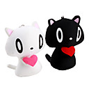 Mini Cat Couple Figure Toy with Suction Cups - White and Black (Pair)