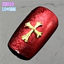 10pcs sh010 conception 3D Cross alliage nail art de luxe d'or spécial bricolage ongles vernis beauté décoration des ongles manucure