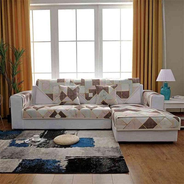 Four seasons general Dutch velvet printing geometric Nordic simple anti-skid combination sofa cushion towel