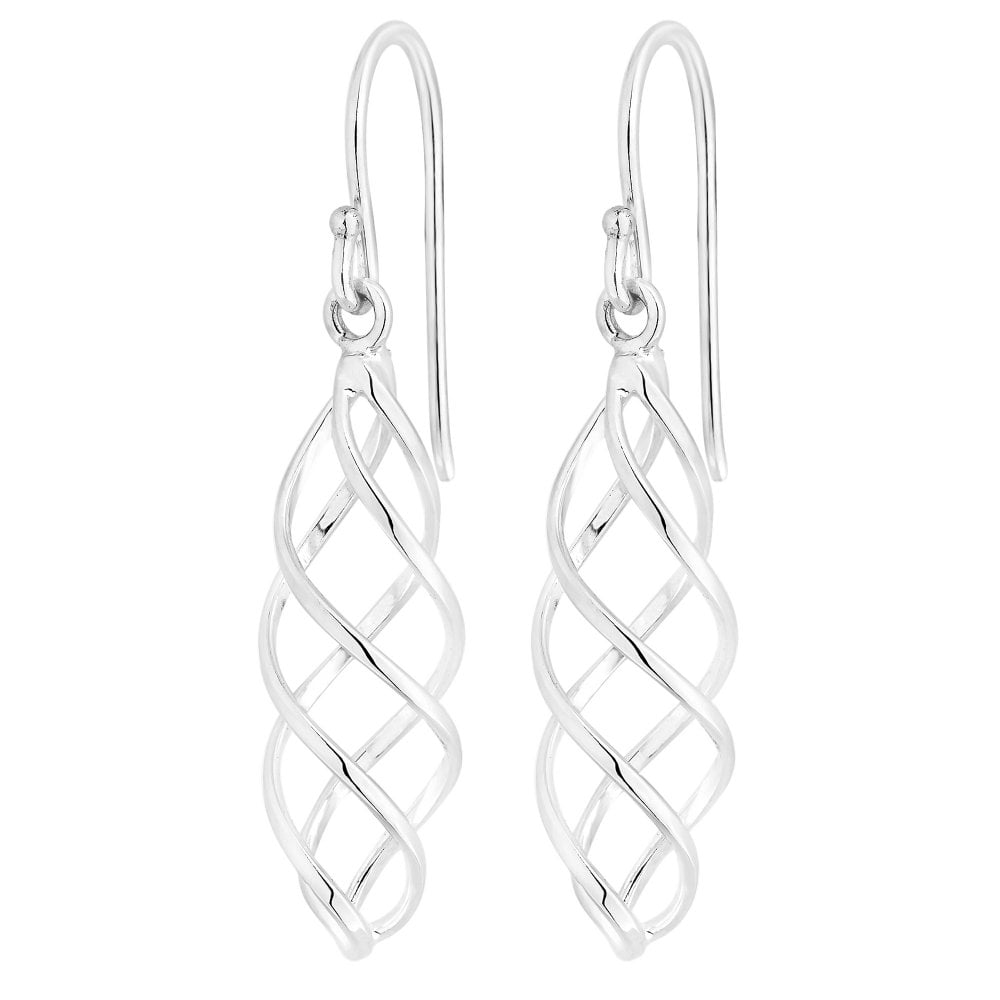 Sterling Silver 925 Caged Drop Earring