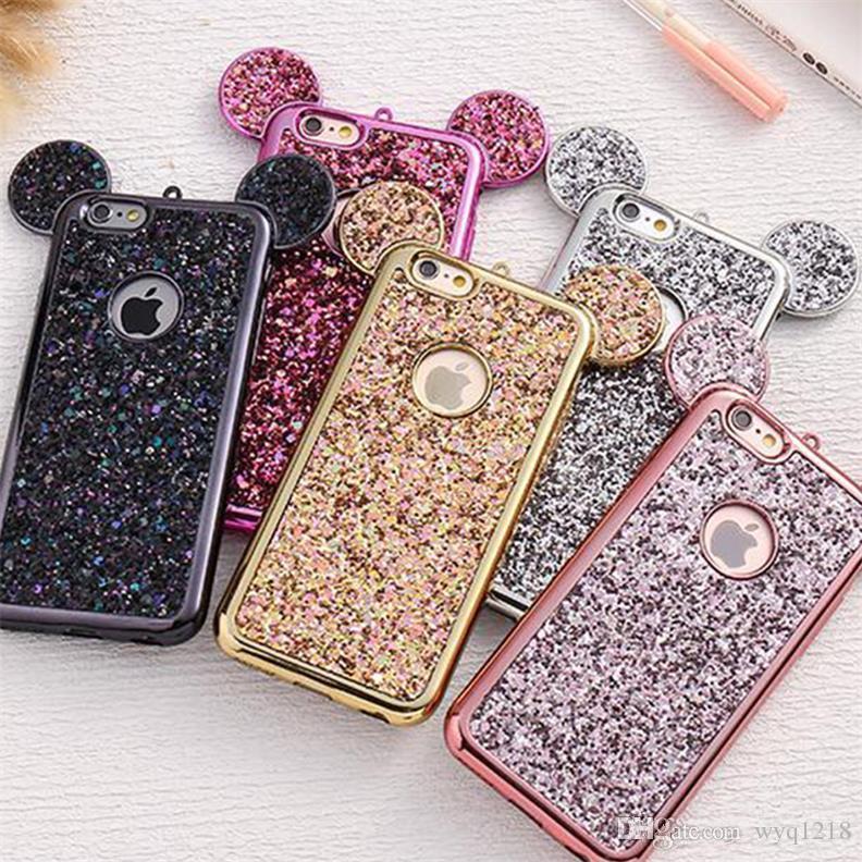 Bling Paillettes TPU Case Cover Glitter Shell TPU Case for iPhone 8 Plus iPhone 6S 7 Plus Samsung S8 Plus