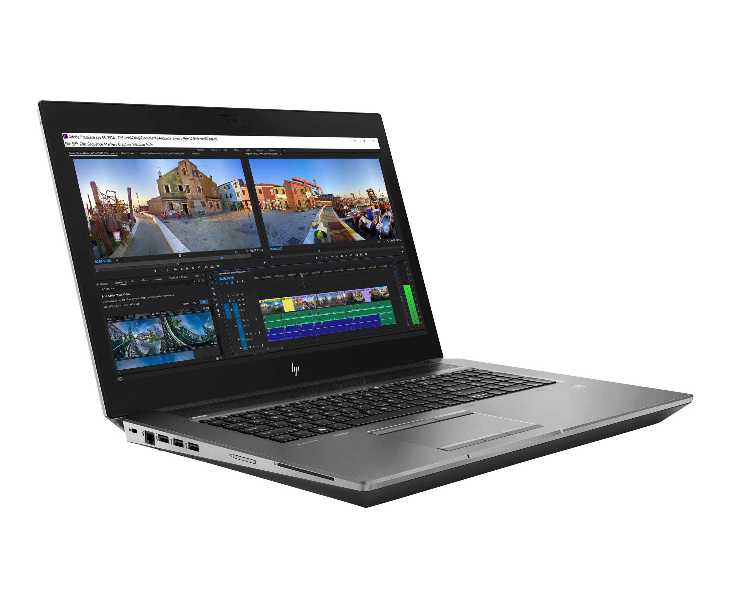 HP ZBook 17 G5 Mobile Workstation - Core i7 8850H / 2.6 GHz - Win 10 Pro 64-Bit - 32 GB RAM - 512 GB SSD (16 GB SSD-Cache) NVMe, TLC - 43.9 cm (17.3