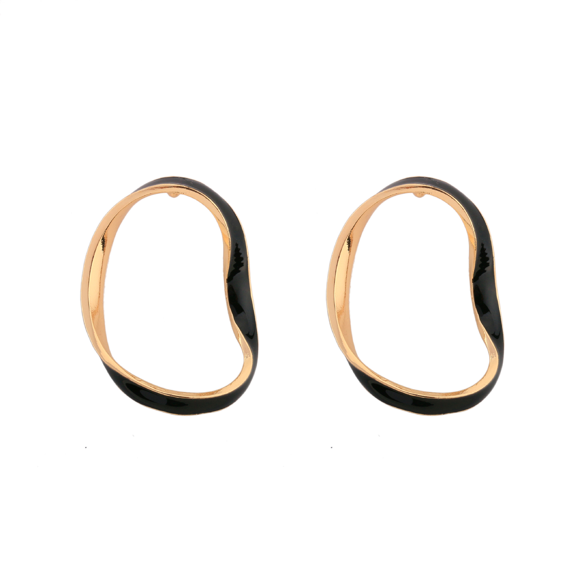 Elegant Irregular Ellipse Design Hanging Earrings