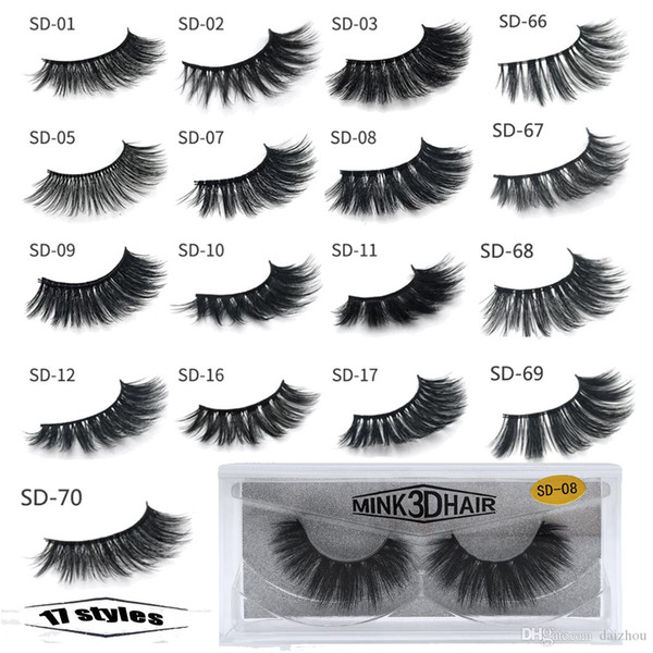 Mink Eyelashes Wholesale 3D Mink lashes Crossing Mink Lashes Hand Made Full Strip Eye Lashes 17 Styles New Package cilios naturais