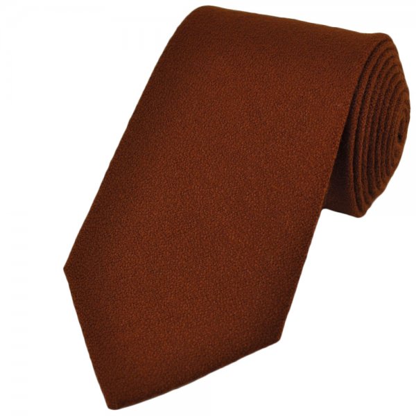Plain Brown Wool Tie