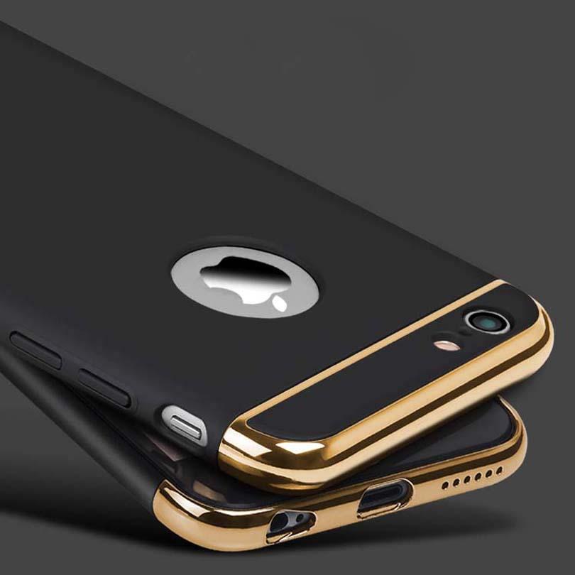 For Apple For iPhone 5 5s SE Case Luxury 3 IN 1 Electroplating Ultra Thin Hard PC Shockproof Armor Phone Cover Case Bags