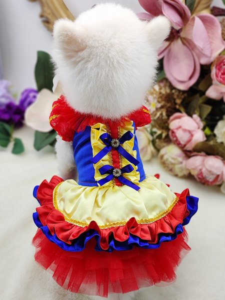 Handmade Dog Apparel Dress Pet Clothes Classic Fairy Tale Cosplay Costume Tutu Bubble Skirt Ball Gown Party Holiday Halloween Poodle