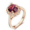 Classic Austria Crystal Gold Plate Purple Zircon Alloy Statement Rings(1 Pc)