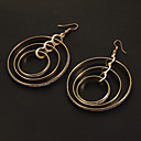 Fashion Frosting Three Circles Shape Alloy Drop Earrings(Golden,Silver) (1 Pair)