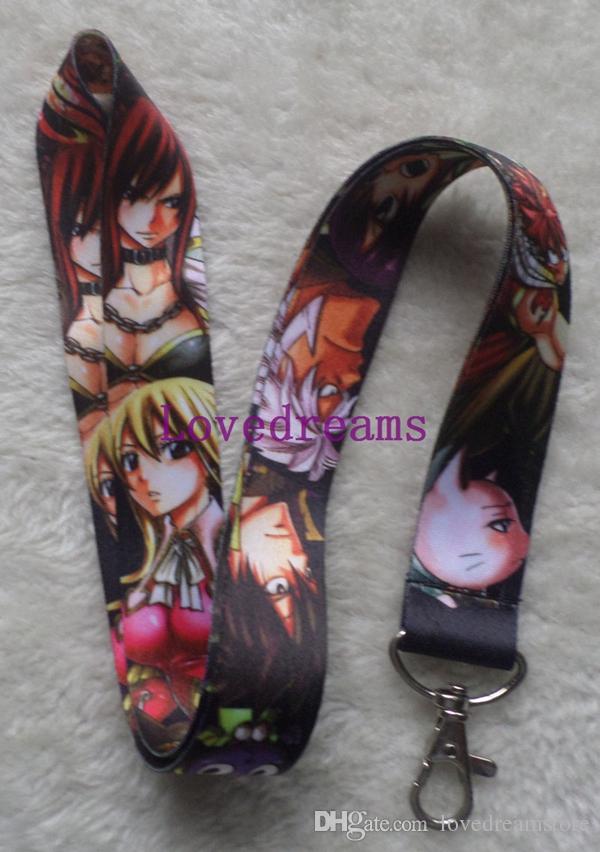 New Hot sale 20 Pcs Free shipping Cartoon Japanese Anime Fairy Tail MP3/4 cell phone/ keychains /Neck Strap Lanyard